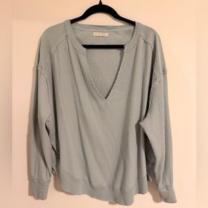 Free People Oversized Waffle Knit Top
